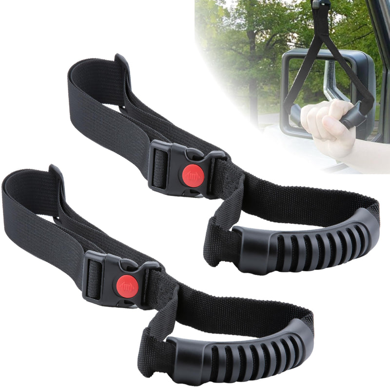 2 PCS Car Adjustable Grab Handles, Car Handle Assist, Safety Handle Portable Vehicle Support Grab Bar for Trucks, SUVs, Jeeps, Vans, Cars and ATVs (Black) 2 PCS