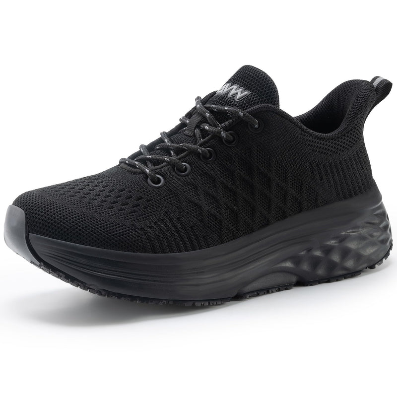 AVW Womens Non Slip Work Shoes Water Resistant Walking Sneakers Food Service Chef Kitchen Shoes 8 Black