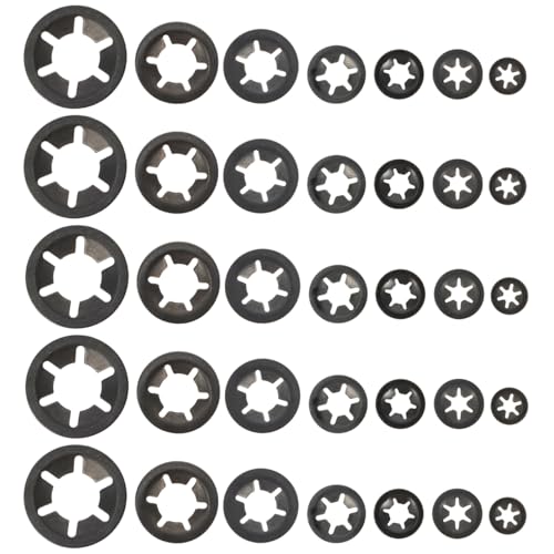 Locking Washers Internal Tooth Bearing Clamping Rings 210Pcs Star-Shaped Retaining Washers 1.02 in Fasteners for Machinery Equipment Shock Absorption Humid Environments