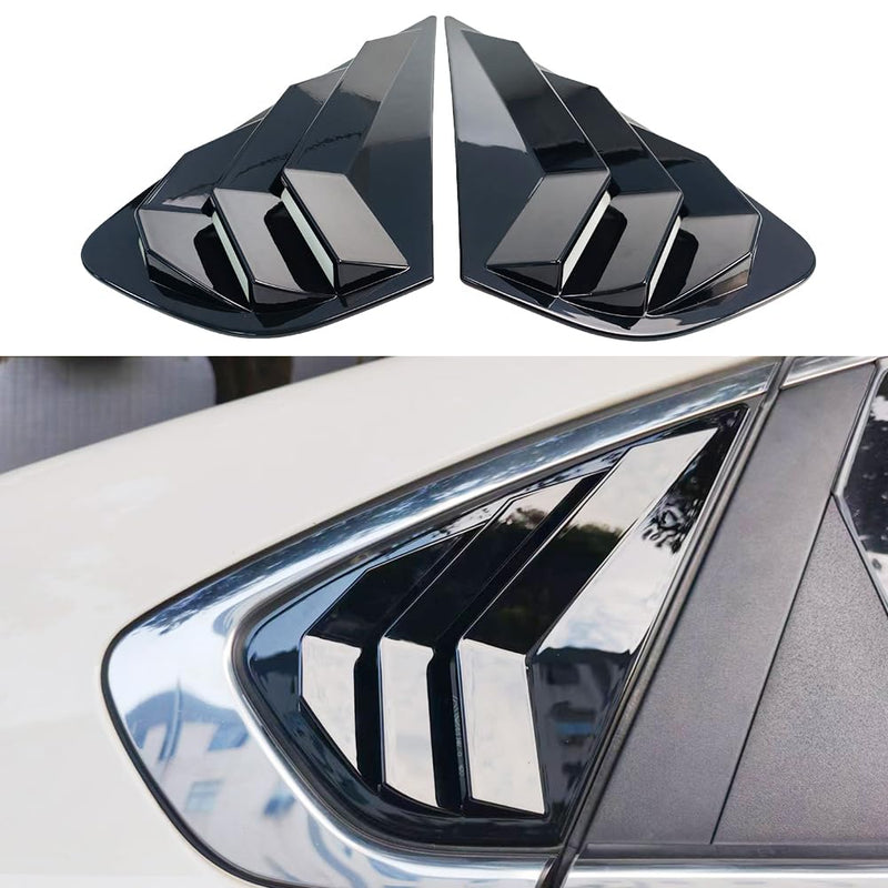 Window Louvers for Kia Forte Sedan 2019 2020 2021 2022 2023 2024 Rear Side Window Louvers Sport Style Blinds Cover Air Vent Shades Panel Auto Exterior ABS Decorate Accessories 2PCS/Set (Glossy Black) Glossy Black