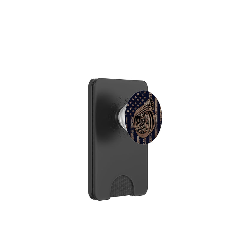 Camo American Flag Turbo - For Car Tuning Lover PopSockets PopWallet for MagSafe Magnetic PopWallet