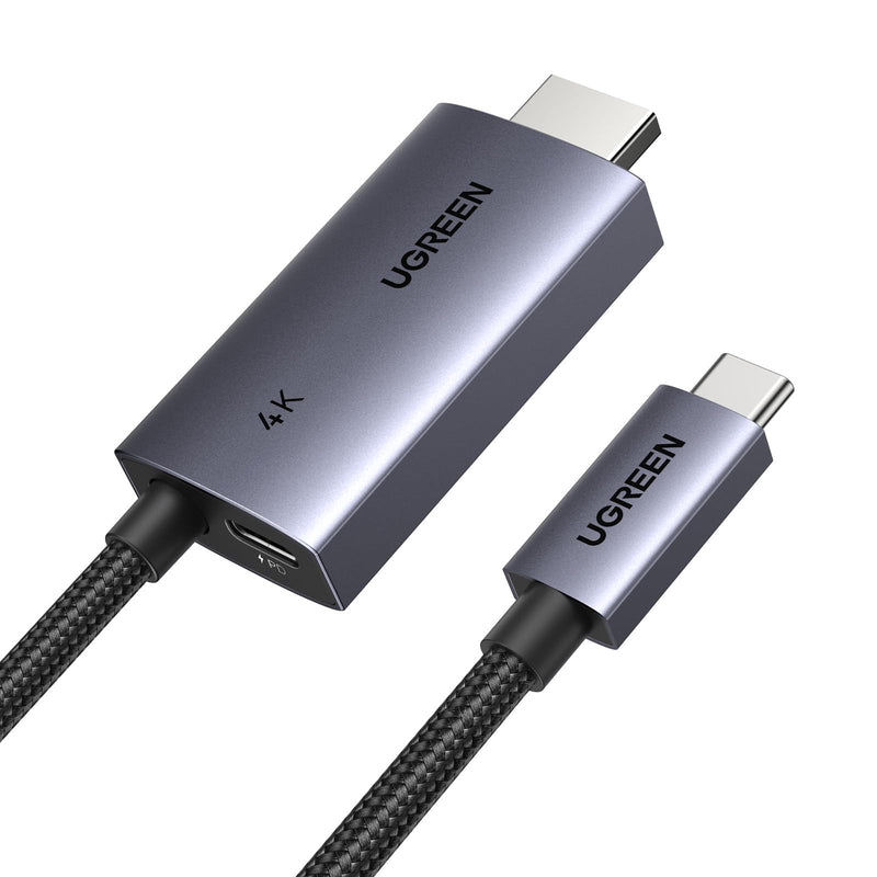 UGREEN USB C to HDMI Cable with 100W PD Fast Charging Adapter 4K@60Hz 2-in-1 Thunderbolt Unidirectional Type C to HDMI Compatible iPhone 17 Pro Max, SteamDeck, MacBook, iPad, Galaxy S26, XPS, 6.6FT