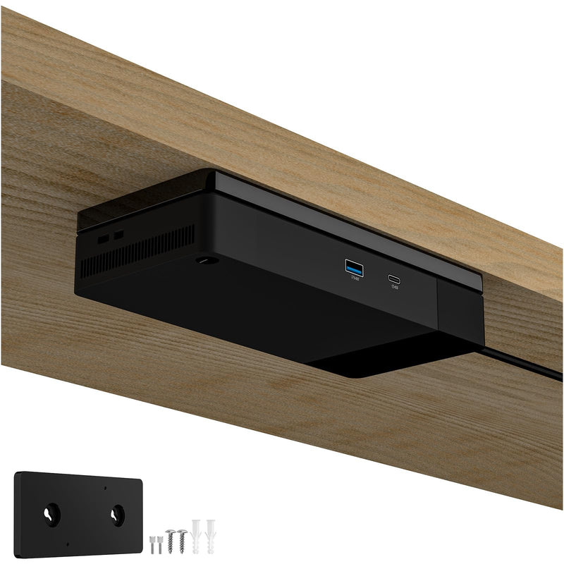 Under Desk Mount and Wall Mount Compatible with Dell WD19 / WD19S / WD19DC / WD19DCS / WD19TB / WD19TBS / WD19TB / WD22TB4 Dock, Acrylic Docking Station Holder (Black Holder Only)