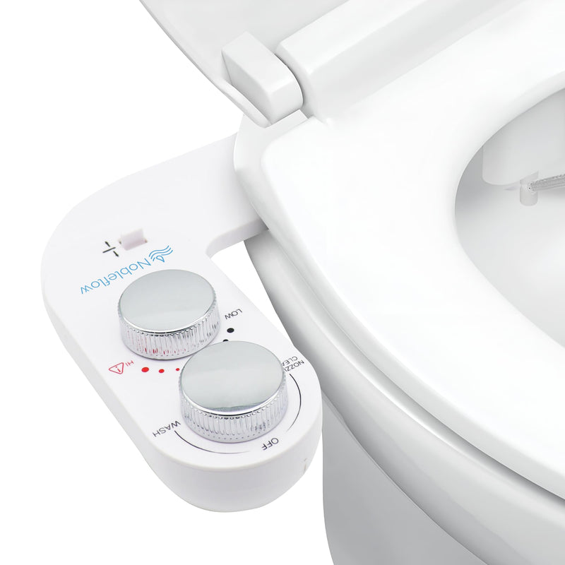 Warm Water Bidet Attachment for Toilet – Non-Electric Hot & Cold Bidet Add-On with Self-Cleaning Nozzle, Adjustable Angle, and Feminine Wash – Ultra-Slim Design