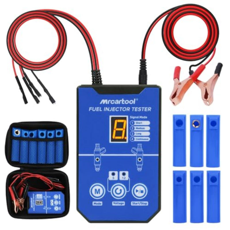 Fuel Injector Cleaning Kit, Auto Fuel Injector Tester Tool, 6 Adapter Fuel Injectors Cleaner kit, 4 Pulse Modes DIY Fuel Injection Cleaner Kit