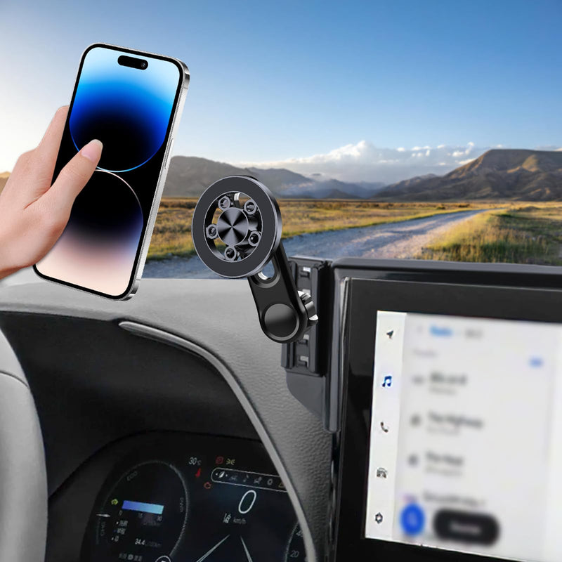 Car Phone Holder for Toyota Highlander 2020-2025 Accessories 12.3-inch Screen，Car Mount，[Strongest Magnets] 360° Rotation [Adjustable Extended Arm]，Compatible with All Cell Phones for Highlander 2020-2025（12.3-inch screen only）