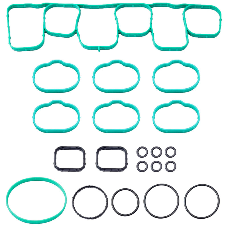 Engine Intake Manifold Gasket Set Compatible with Ford Lincoln Vehicle Edge Explorer F-150 Police Mustang Flex Taurus Transit-150 250 350, MKS MKT MKZ MKX 2011-2020 Replaces# MS97118-1, MS971181