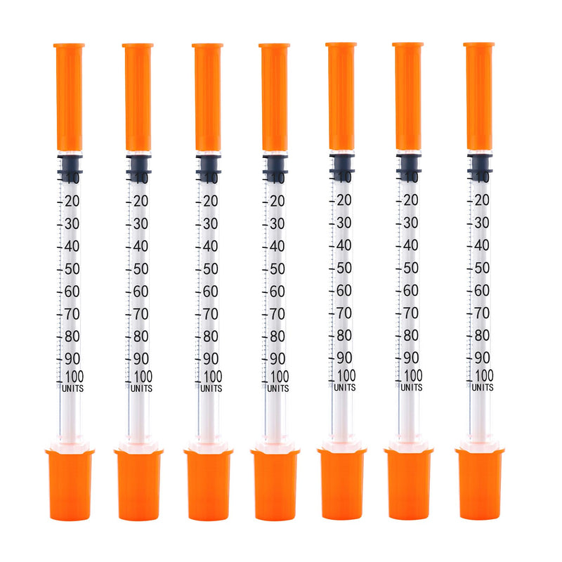 100pack 1cc Syringes with 32G 1/4 Inch-6mm U-100 Accurate Measuring for Liquid Individually Sealed Packaging 1ml-32g-6mm-100pcs
