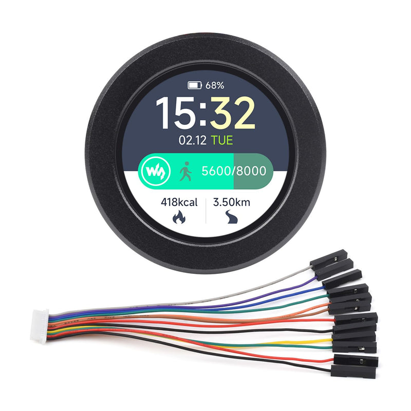 Waveshare RP2350 MCU Board, with 1.28inch Round Touch LCD, Dual-core & Dual-Architecture Design, 240×240 Pixels, 65K Color, IPS Panel, with Case