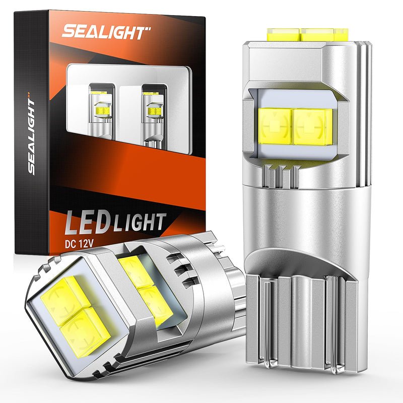SEALIGHT 194 LED Bulbs 6000K White for License Plate Car Interior Dome Map Door Courtesy Dash Lights 168 175 2825 W5W T10,Pack of 2 White-2PCS