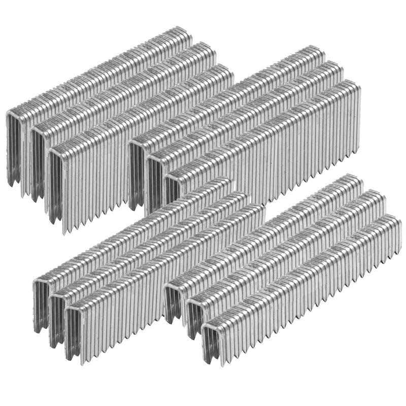 1600-Count 304 Stainless Steel 18 Gauge 1/4 Inch Narrow Crown Staples (5/8"+1"+1-1/4"+1-1/2"), 400 per Size, Heavy Duty Beveled Chiseled Pointed, Assorted Size Project Pack 5/8"+1"+1-1/4"+1-1/2"