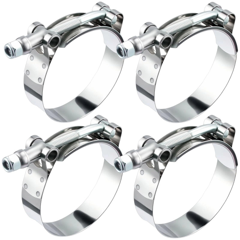 EVIL ENERGY 3 Inch T-Bolt Hose Clamps, Stainless Steel 304 Turbo Intake Clamps, 77-85mm Adjustable Range for 3" Hose ID, Intercooler Radiator Pipe Clamps for Silicone Coolant Hoses, 4PCS 3"