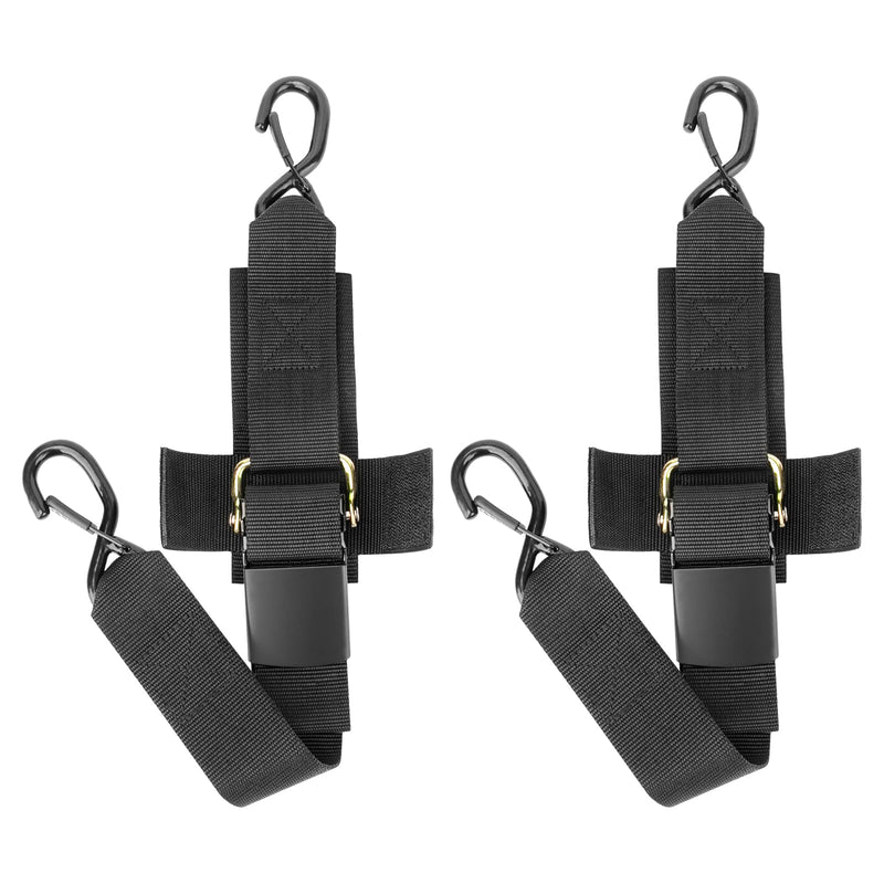2" x 24" Boat Trailer Tie Down Straps, Secure Transom Hauling (2-Pack) | for Boats, Pontoons, Jet Skis & Kayaks, Rust-Resistant Hooks, 2 ft Length 2in x 24in