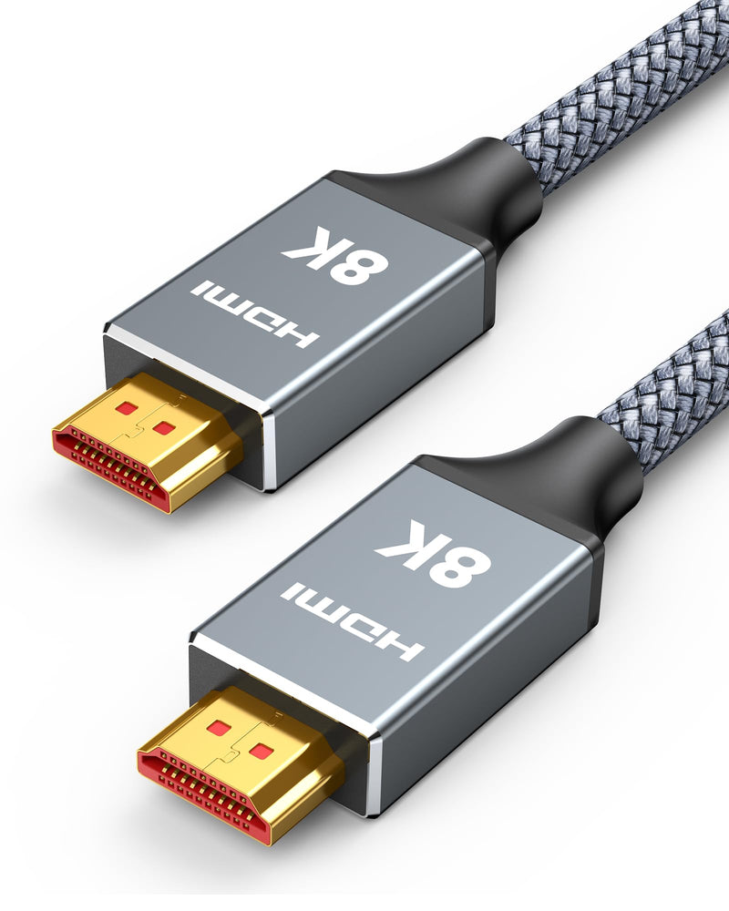 Capshi 50ft 8K 4K@120Hz HDMI Cable Long, Fiber Optic 48Gbps High Speed Cord for PS5/4, TV, Gaming Console, Monitor, 8K@60Hz, 2K@240Hz, 144Hz, Support HDR, eARC, DTS:X, HDCP 2.2 & 2.3, Grey 50 feet