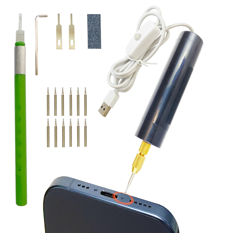 Damaged Screw Removal for iPhone, iPhone Repair Tool, Broken Screw Extractor Kit for Cell Phone,Targetting Small Screw Damaged can not Screw Out by Screwdriver, USB 5V2A Adapter Required