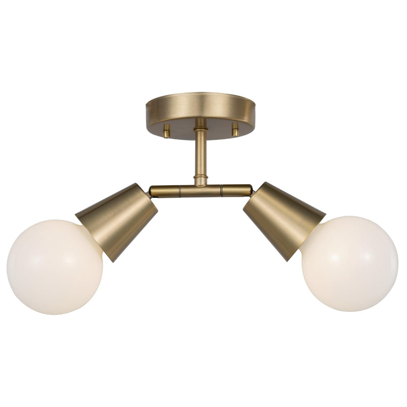 2-Light Modern Track Lighting Kit,Matte Brass Pivot Light Head, Flush Mount Adjustable Ceiling Light Spotlights for Bedroom,Living Room,Dining Room, Hallway,E26 Bulb Not Included