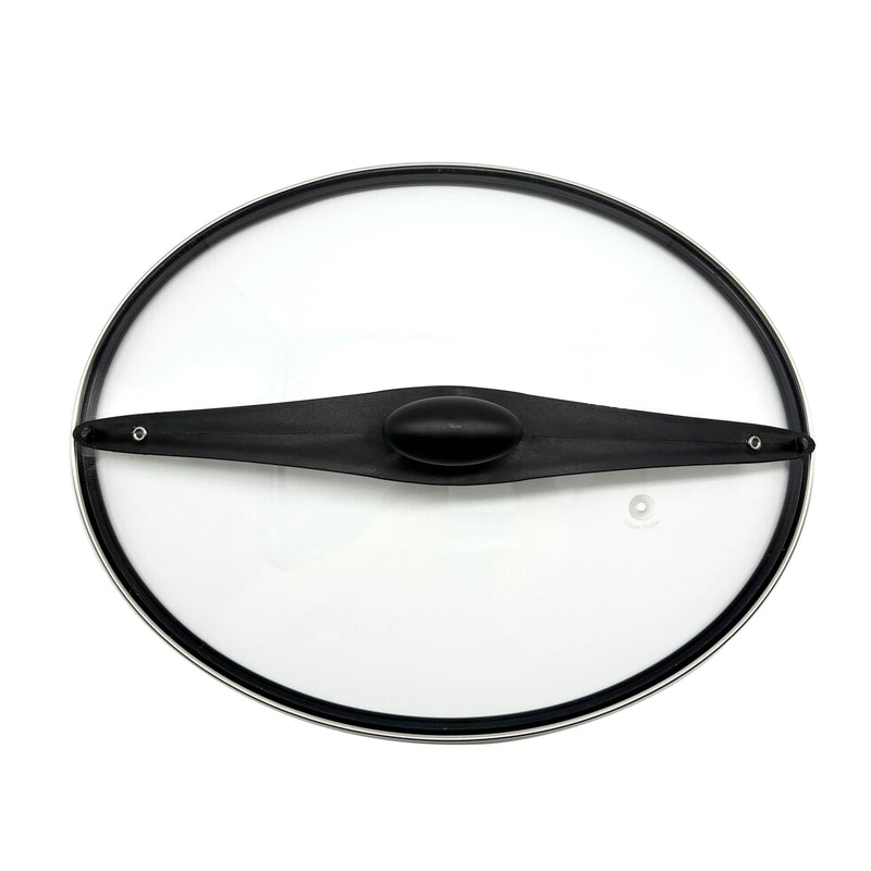 Oval Slow Cooker Glass Lid Replacement 6Qt with Sealing Ring & Clips | Compatible for Hamilton Beach, Models 33969A, 33261, 33866, 33861 Fit 6Qt
