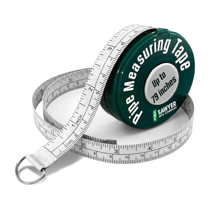 Sawyer Mfg Company Pipe Tape – Compact, Portable Tool for Fieldwork – Durable, Quick & Easy to Use – Standard Inches for Outside Diameter (Up to 79") – Hundredths Measurements (Up to 25.20")