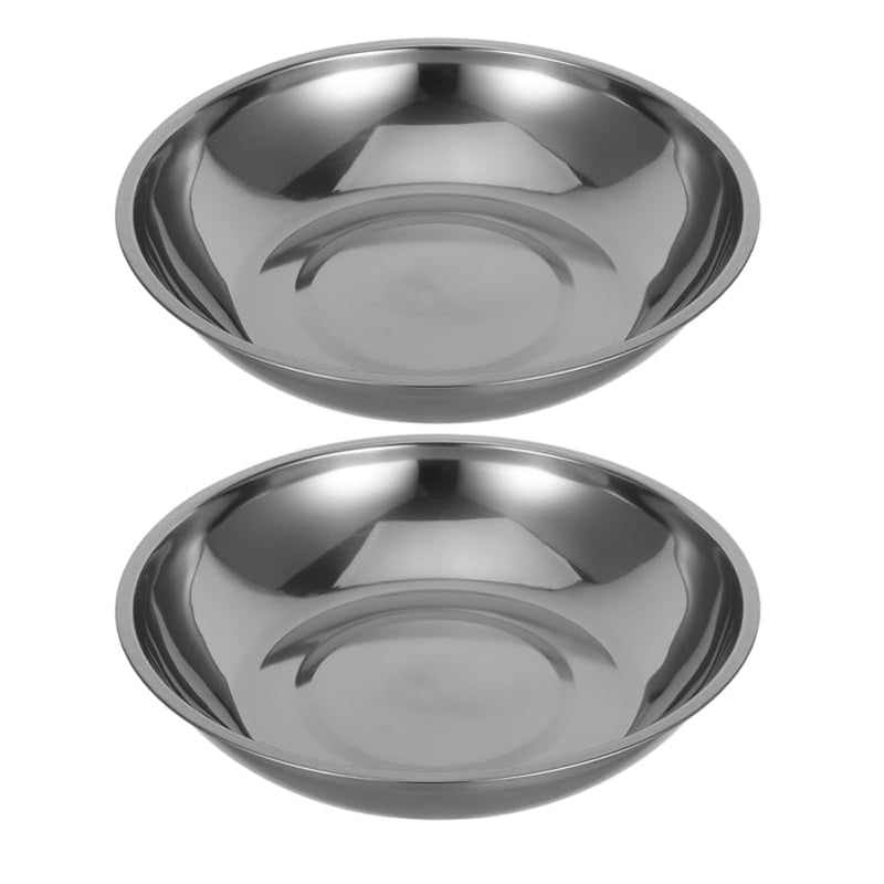 STOBAZA 2pcs Stainless Steel Food Scale Bowl Electronic Scale Tray Digital Scale Weighing Boat for Cooking Baking Kitchen Laboratory Supplies 25cm