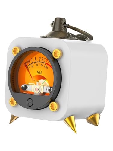 Wireless Audio Retro Analog VU Meter Sound Level Indicator DB Panel Display, VU Warm Back Light Audio Level Amp, Music Sync and Pickup Rhythm Ambient Lights - FVU1-W FVU01-S