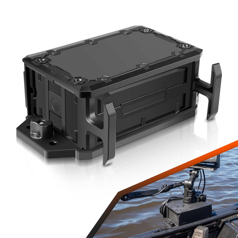 Track Mounted Battery Box for Fish Finders, Replace for YakAttack CellBlok (CLB-1002), Compatible with YakAttack Switchblade Transducer Arm, Fit for Most 7, 9, or 10 Ah 12v Batteries