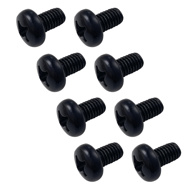 Rear License Plate Screws Black Compatible with Audi and VW M6-1.0 X 10mm 18-8 Stainless Steel Phillips Pan Head 8 Pack