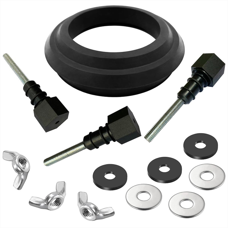 Upgrade 630-0204 2" Tank to Bowl Bolt Kit Replacement for Mansfield Toilet Repair Kit Inside Tank, Includes Gasket, Bolts and Other Essential Parts (Black)