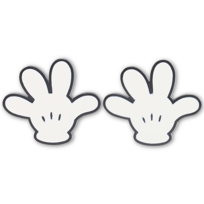 Open Road Brands Disney Mickey Mouse Hands Metal Knobs - Fun Mickey Mouse Knobs for Dresser or Cabinet - Pack of 2 White