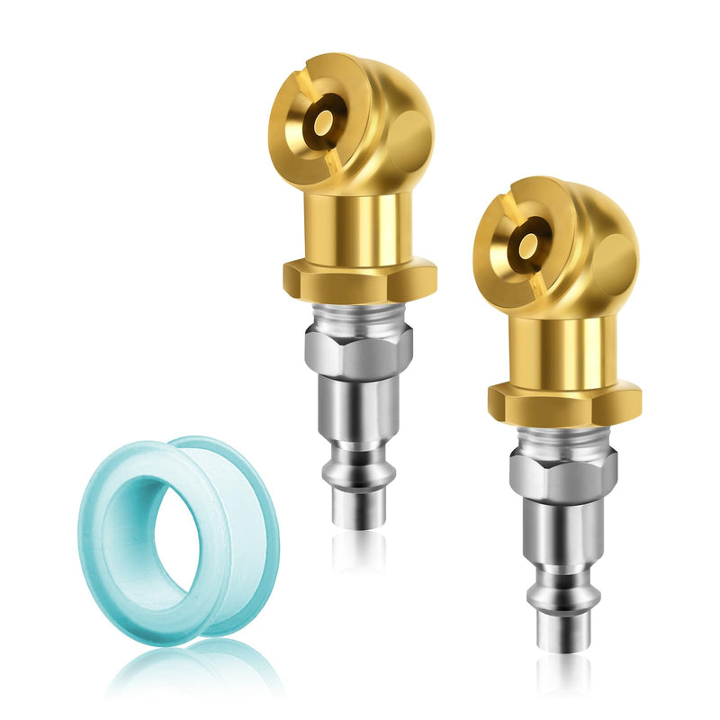 2PCS Ball Air Chuck, Closed Ball Air Chuck with 1/4" NPT Standard Quick Plug, Portable Ball Tire Air Nozzle Hose Connect Tool, Tire Inflator Gauge Air Compressor Accessories