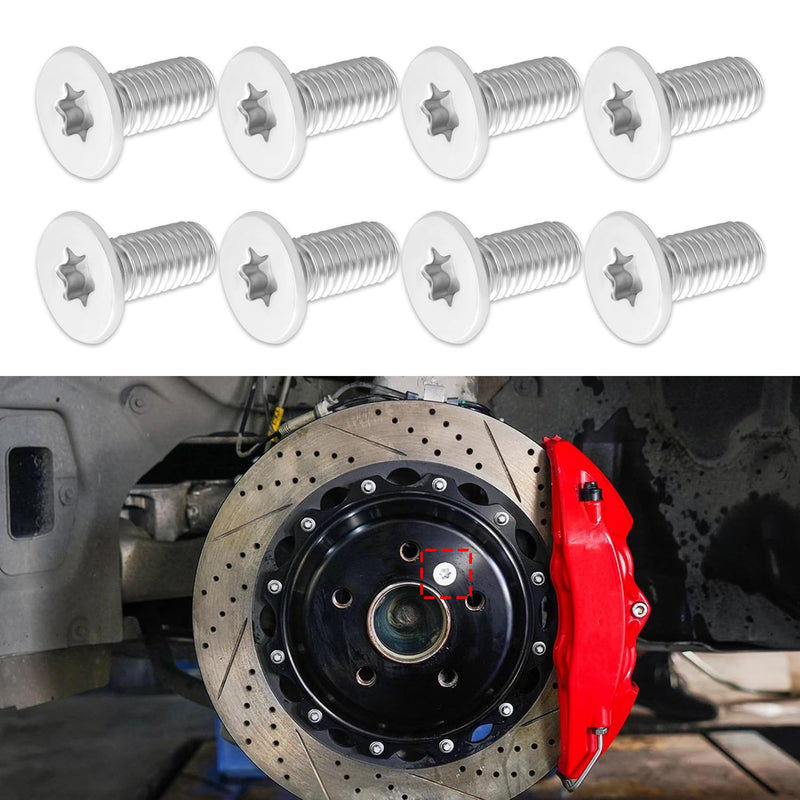 8PCS Stainless Steel Brake Disc Rotor Screws, Brake Rotor Bolt, Brake Rotor Screw Replacement OEM#11609271 Compatible with Buick,Chevry Suburban Standard Auto Parts Brake Rotor Retaining Screw (8PCS) 8PCS