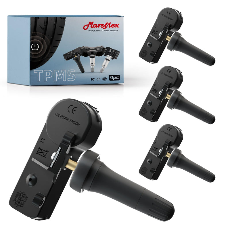 Marsflex TPMS Sensor Fit for Ford Lincoln Mercury, F150 F250/F350 Super Duty Escape Focus Explorer, Tire Pressure Monitoring System OE: DE8T-1A-180-A 9L3Z-1A189-A 315MHZ 4PCS