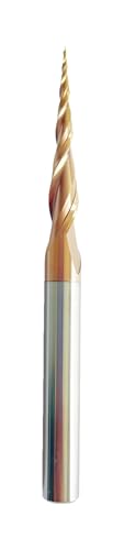5Pcs Tapered Ball Nose Carving End Mill 1/8 inch Shank, with 0.5mm Tip Diameter (Radius=0.25MM) Tips 3D Woodworking Tool CNC Router Bits Radius=0.25MM 5.0