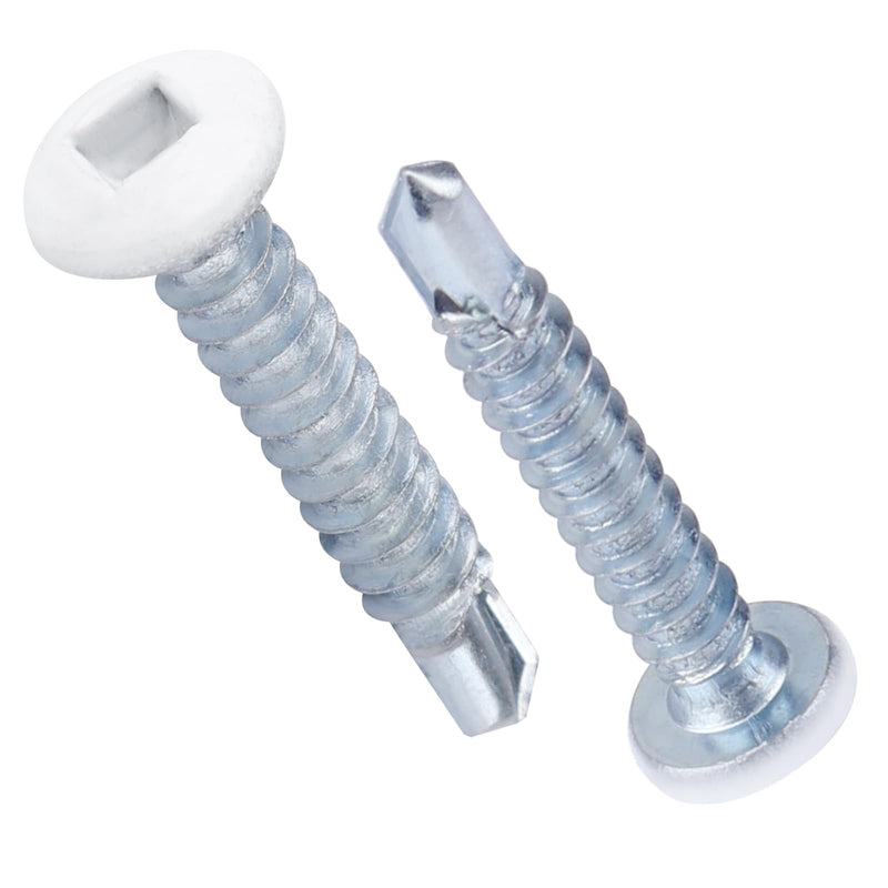 8x1 pan Head Metal rv Screws - Polar White self Drilling Screws Trailer Deck scre-ws - Square Drive Self Tap Drill Scre-ws (250 Pack) 250 Pack
