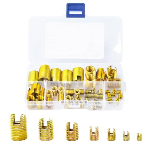 50Pcs Self Tapping Thread Insert Set M3-M12 Stainless Steel Inner Thread