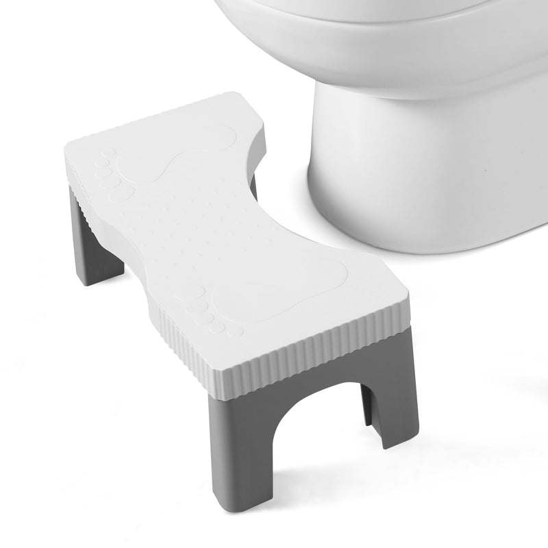 7” Toilet Potty Stool, Anti-Slip Proper Posture Squatting Poop Step, Poop Stool for Better Bathroom Posture, Lightweight Stable & Durable Design, Easy to Clean, Grey 1 Gray