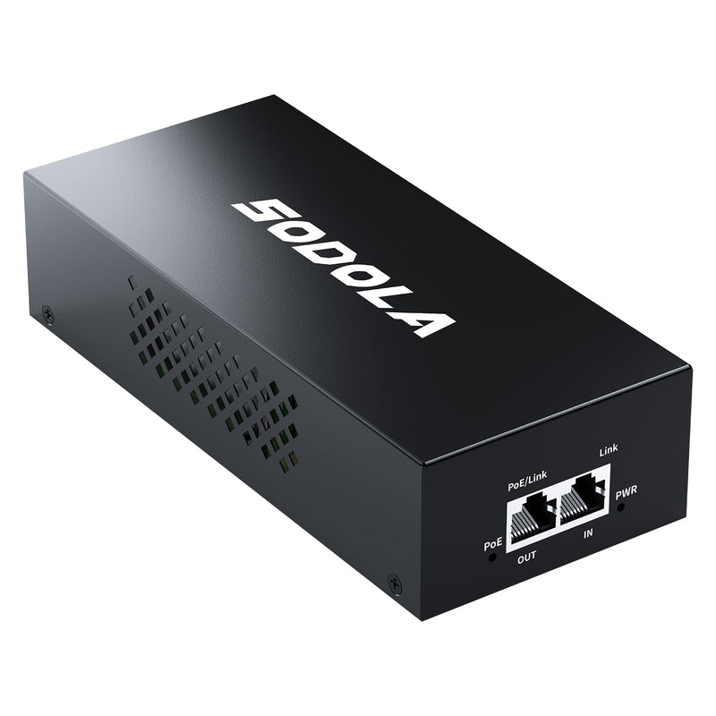 SODOLA 2.5G PoE++ Injector 90W,IEEE802.3at/af/bt Compliant,Power Over Ethernet Distances Up to 328ft, Metal Casing,Wall-Mount Supported 2.5Gb Injector Adapter SL-2.5G-N901