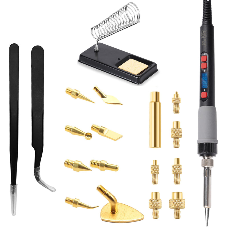 3D Printing Finishing Tool Kit, 80W Soldering Iron & Heat Insert Brass Nut Kit for 3D Printing, Includes Precision Tweezers & Multi-Size Heat-Set Nuts - Complete Smoothing Tool Set Smoothing Tool Kit