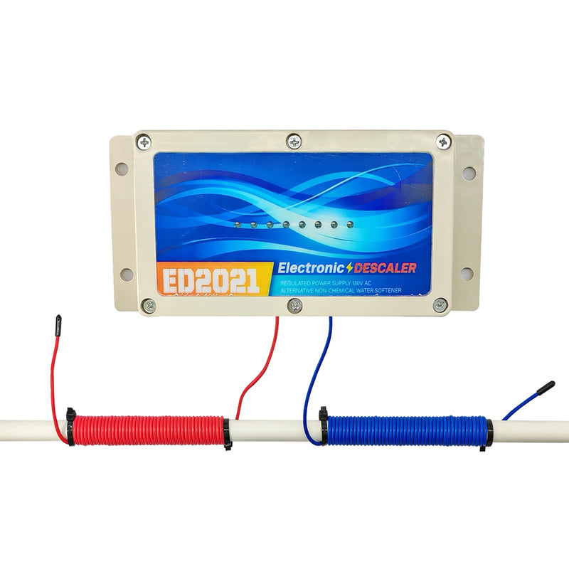 Whole House Electronic Water Descaler, Salt Free Hard Water Conditioner, Reduces Limescale and Rust Buildup, Easy Installation, Chemical Free Solution for Whole House