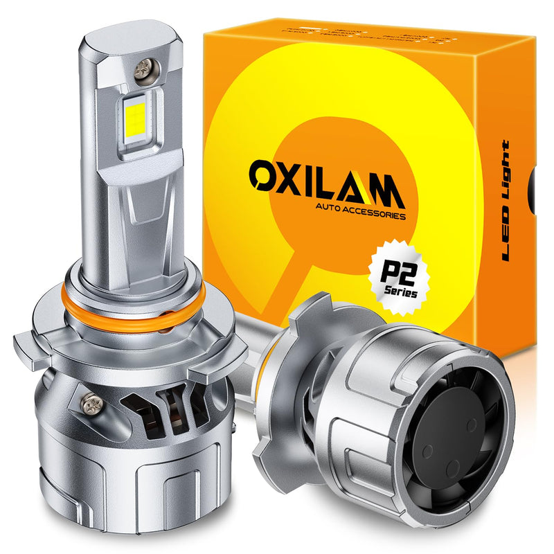OXILAM H-B3/9005 Light Bulbs, 1000% Brightness, 6500K Cool White, fog Bulb Halogen Replacement With Cooling Fan, 5-Minute Install, Plug and Play, IP68, Pack of 2 9OO5