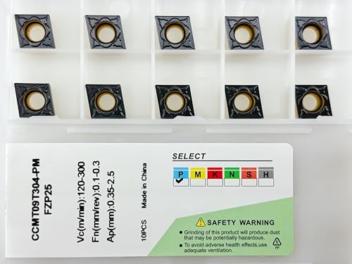  [AUSTRALIA] - CCMT09T304 Carbide Inserts for Steel CNC Turning, Semi-Finish, 10pcs CCMT09T304-PM