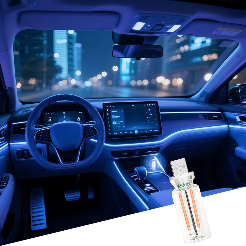 Innovative USB Nightlight: New Touch Bedside & Car Atmosphere Light, Ceramic LED Glass Bottle – Perfect for DIY Romantic Mini Decor （Blue Light） Blue light