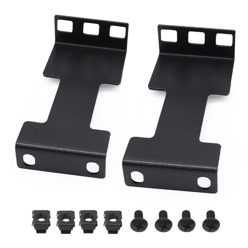 1U Server Rack Depth Extender, 3.94”(100mm) Extending Depth, Network Rack Extender, Recessed Rack Adapter Kit for 1U Rack, Black
