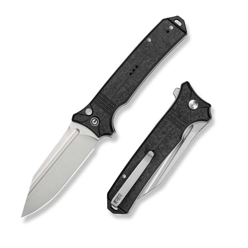 CIVIVI Neurohaptic Pocket Knife for EDC, Folding Knife with 3.74'' Nitro-V Blade G10 Handle, Reversible Clip, Gift for Men Women C23080-2 Black Shredded G10