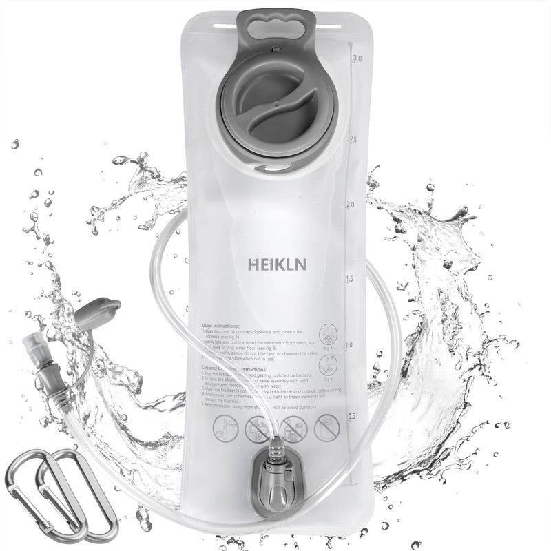 Hydration Bladder 1.5L-2L-3L,Leak Proof Water Reservoir, BPA Free Military Water Storage Bladder Bag Hydration Pack Replacement Easy Clean for Bicycling Hiking Camping Hunting Running 3L White