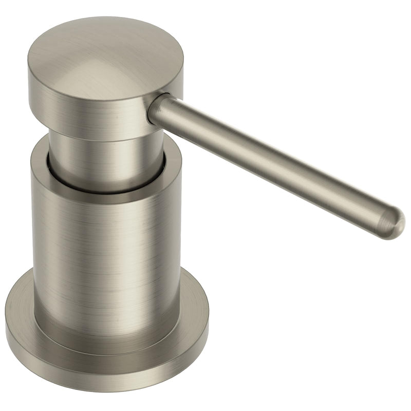 Lava Odoro Soap Dispenser for Kitchen Sink, Modern Brass Built in Countertop Pump Dispenser with 18 Oz Refillable Bottle, Kitchen Soap and Lotion Dispenser Spot-Free, Brushed Nickel, KSD-21