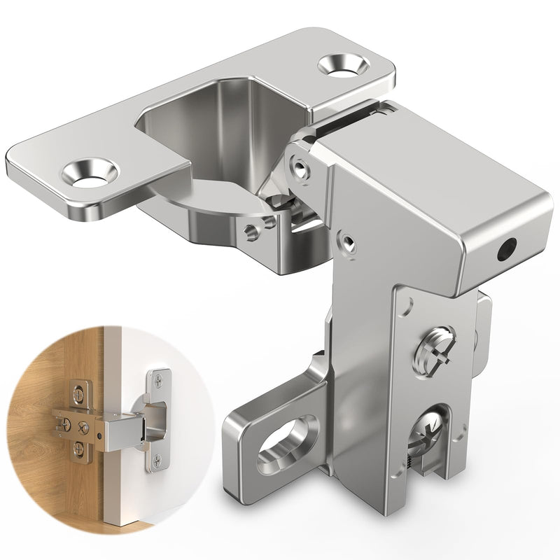 Chibery 4 Pack Face Frame Inset Cabinet Hinges, Soft Close 105° Insert Concealed Cabinet, Slide on Plate, Smooth Slow Self Closing Silent Hardware, 3D Heavy Duty for Blind Corner, Kitchen, Cupboard