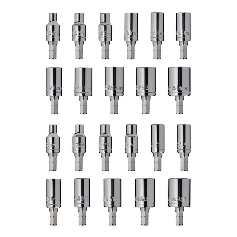 Fix It Sticks All-Purpose 22 Pieces 1/4 Inch Drive Socket Tool Set, SAE (5/32"-9/16") & Metric (4mm-14mm) Sizes