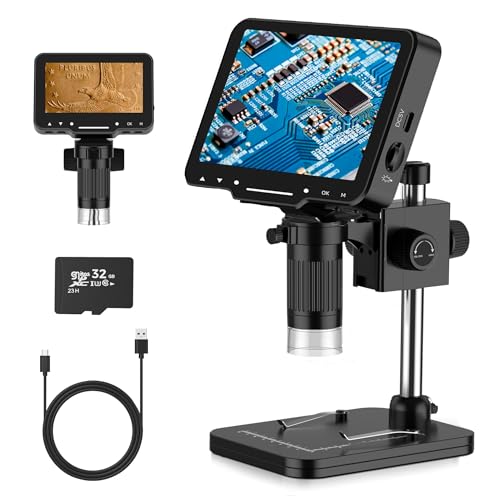 PalliPartners Digital Microscope for Coins with Light HD Screen Bright black