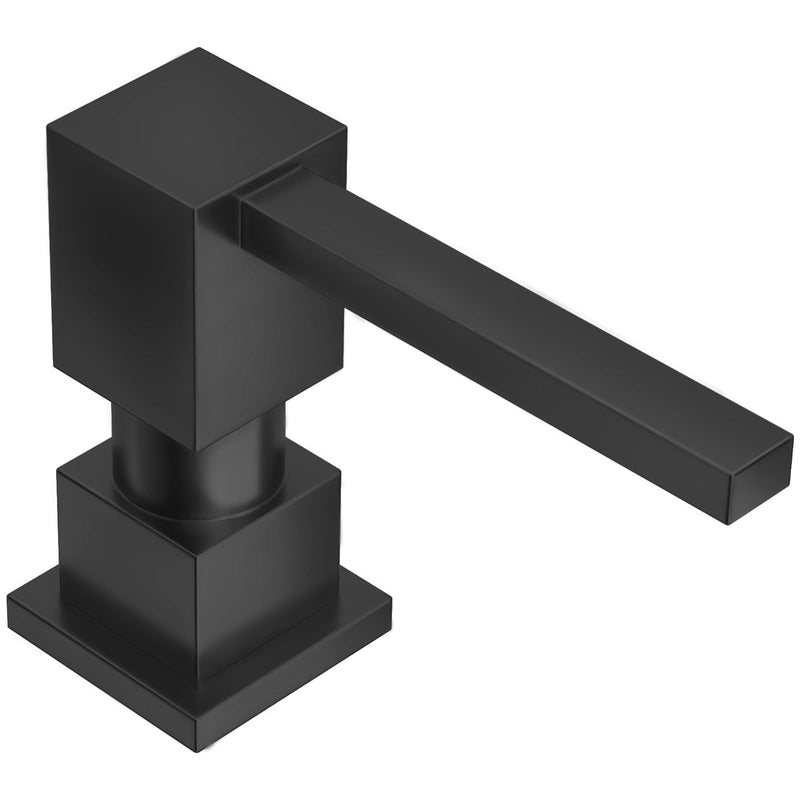 Lava Odoro Soap Dispenser for Kitchen Sink, Black Sink Soap Dispenser Pump, Modern Square Built in Kitchen Sink Countertop Pump Dispenser with 18oz Refillable Bottle, Spot-Free KSD182-MB Matte Black