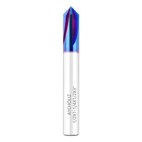 1/2" Carbide Endmill Chamfer End Mill, 90 Degree 4 Flute for Steel 1/2 in 90°